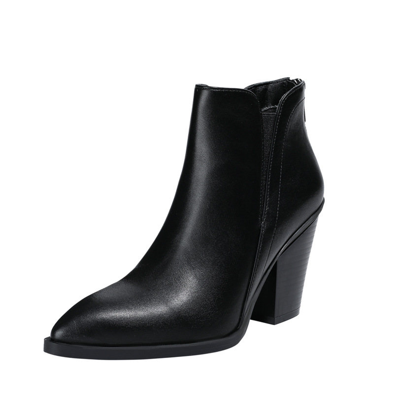 Boots | Damen Boots Aus Leder Mit 7,0 Zentimeter Hohem Blockabsatz Boots Boots