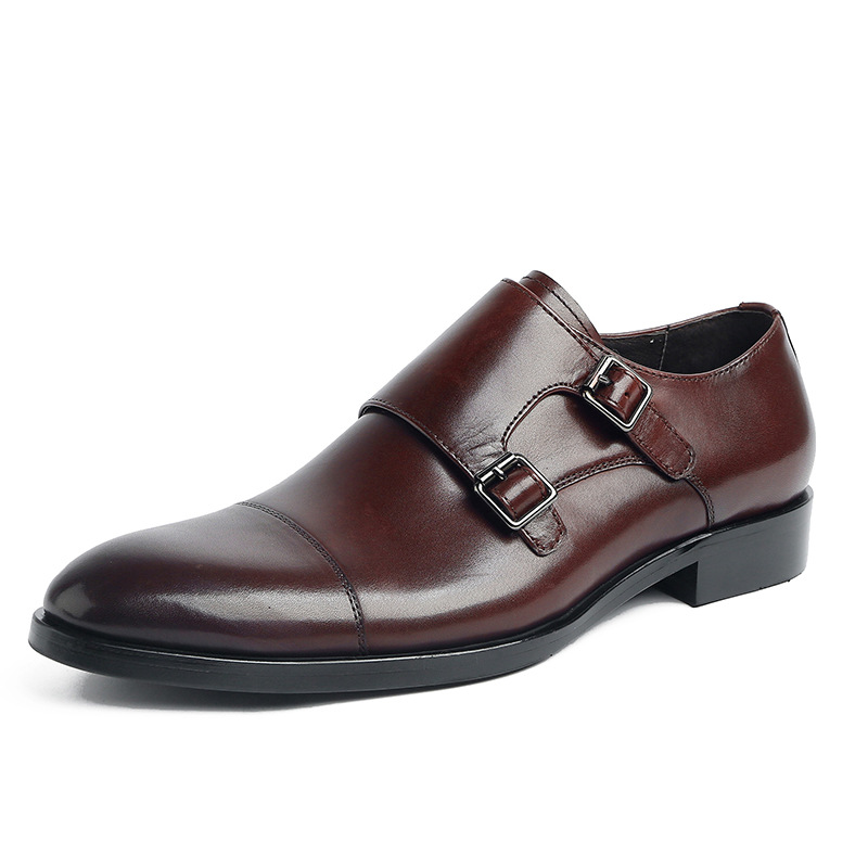 Business-Schuhe | Herren Double Monkstraps Aus Leder Mit Zehenkappe Business-Schuhe Business-Schuhe