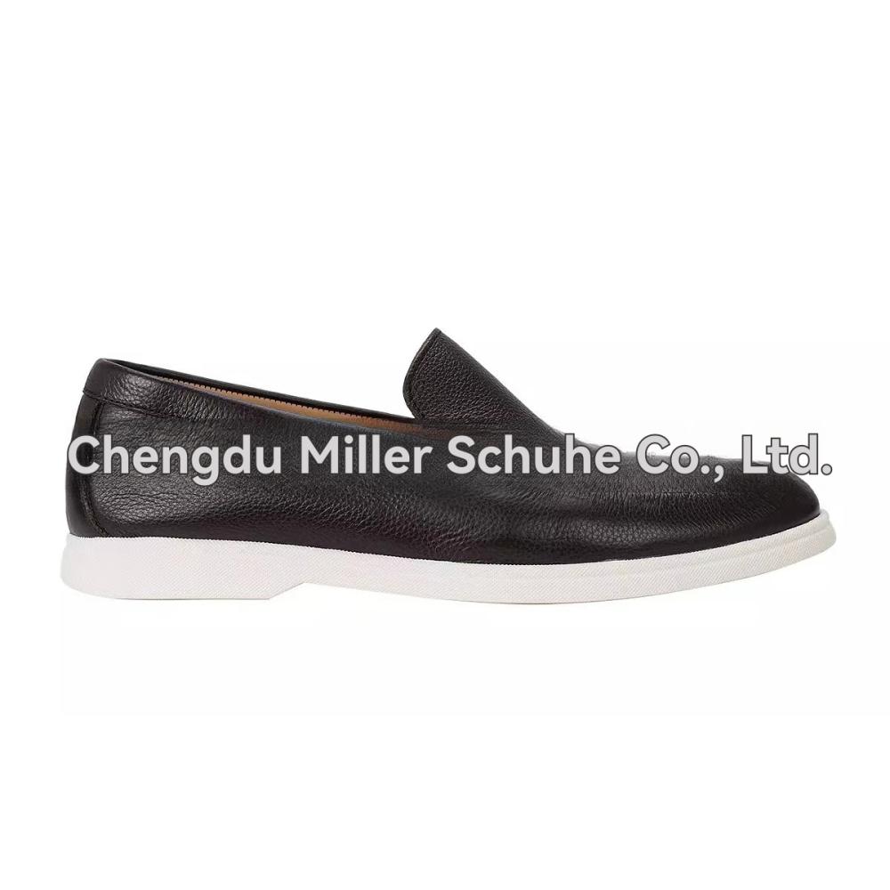 Casual-Schuhe | Herren Loafer Aus Genarbtem Leder Mit Logo-Prägung Casual-Schuhe Casual-Schuhe