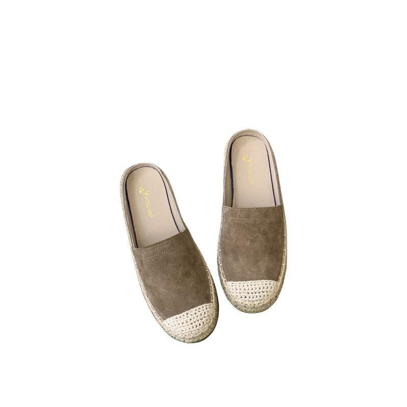 Flache Schuhe | Damen Espadrilles Aus Veloursleder Mit Monogramm-Stickerei Damen Damen