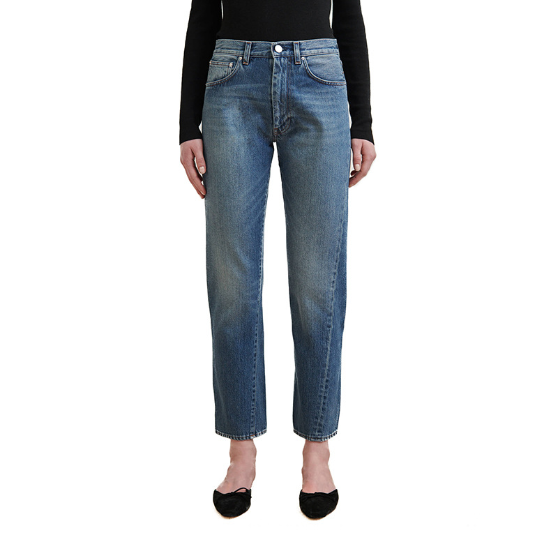 Jeans | Damen Straight-Fit Jeans Aus Komfortablem Stretch-Denim In Ausgebleichtem Blau Damen Damen