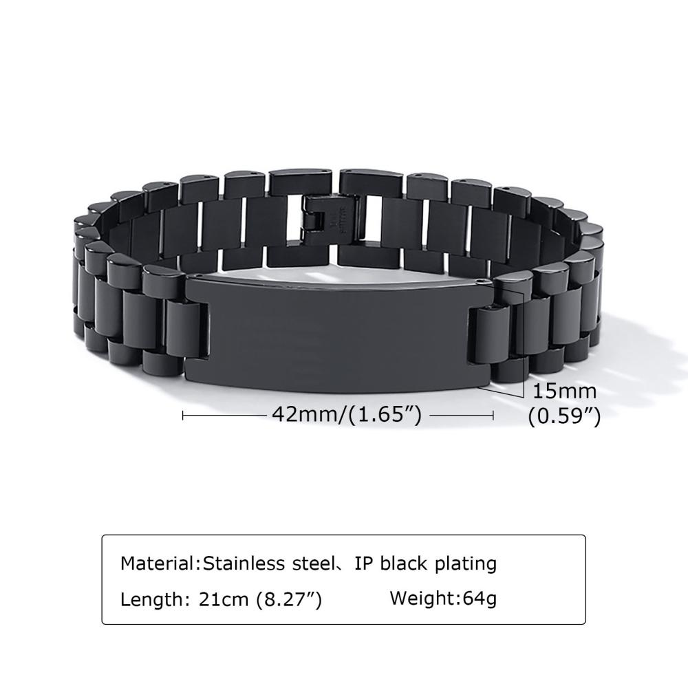 Manschettenknöpfe & Schmuck | Herren Armband Aus Schwarzem Edelstahl Mit Magnetischem Logo-Verschluss Accessoires Herren