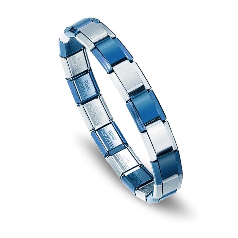 Manschettenknöpfe & Schmuck | Herren Armband Aus Silberfarbenem Und Blau Beschichtetem Edelstahl Accessoires Herren