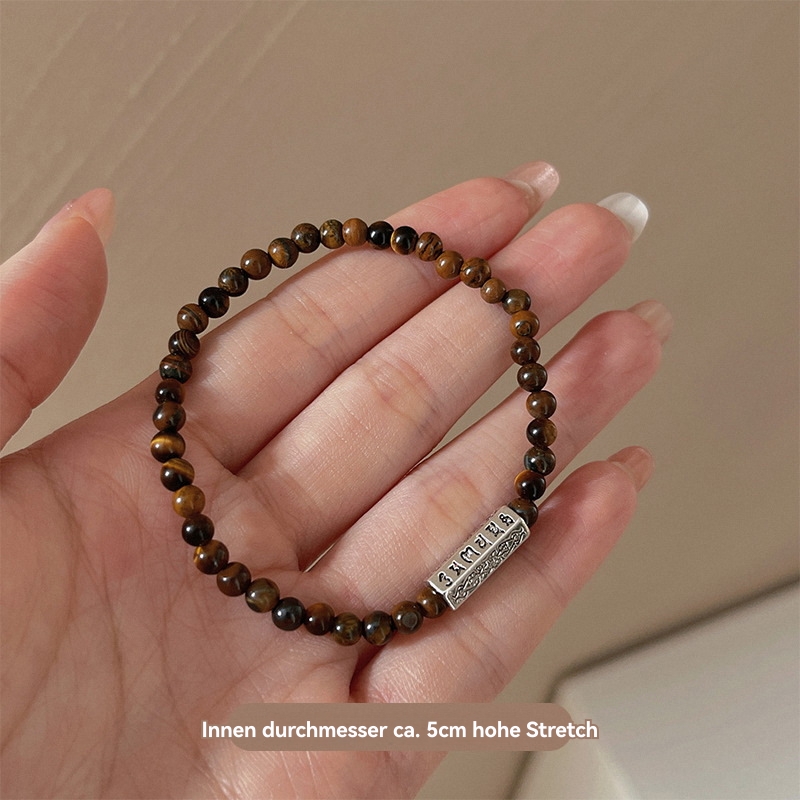 Manschettenknöpfe & Schmuck | Herren Tiger-Eye Beaded Cuff With Branded Rondelles Accessoires Herren