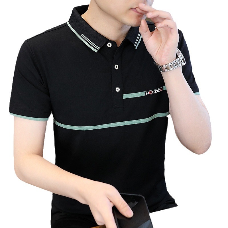 Poloshirts | Herren Poloshirt Aus Baumwoll-Mix Mit Streifen Und Logo Herren Herren