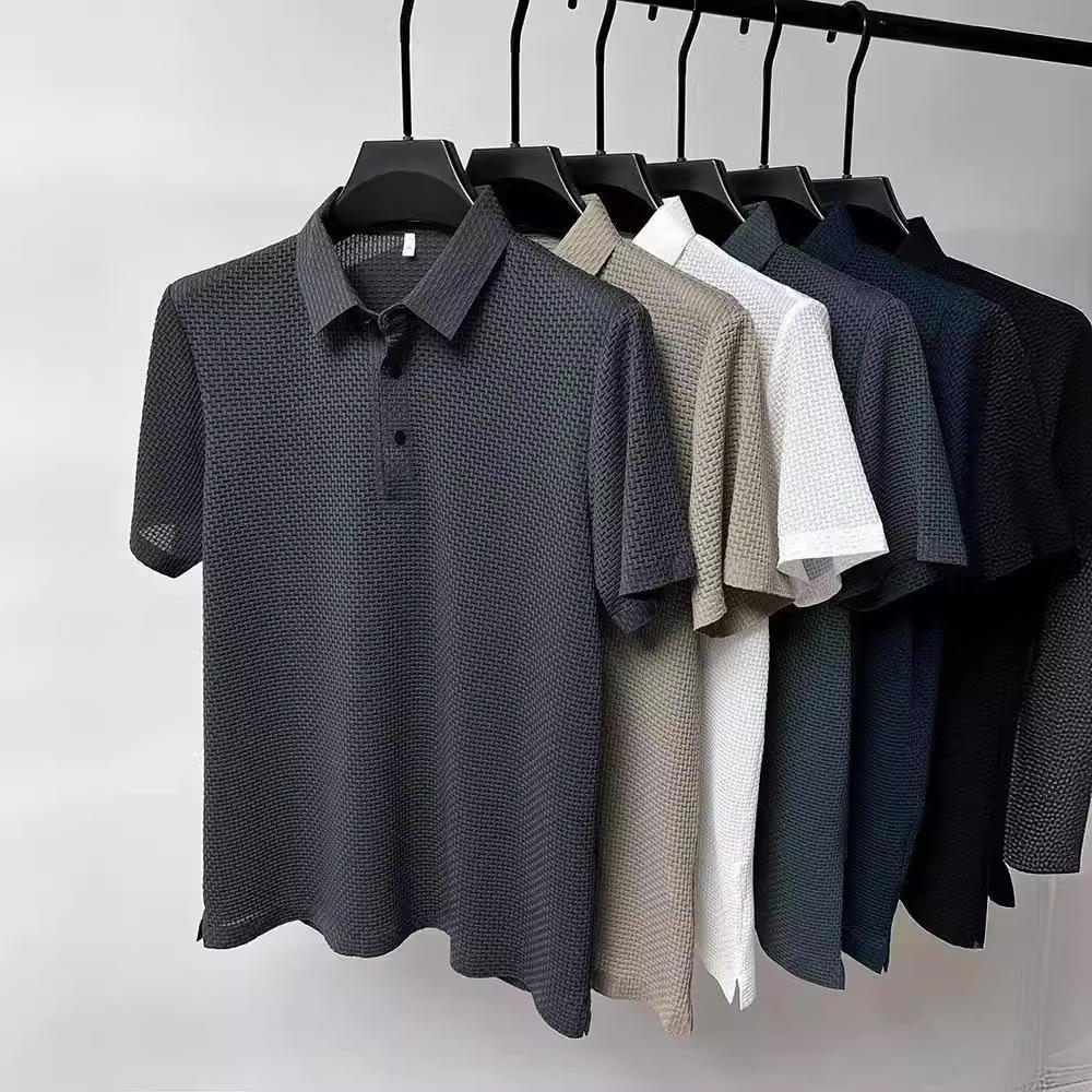 Poloshirts | Herren Poloshirt Aus Merzerisierter Baumwolle Mit Zweifarbigem Monogramm-Print Herren Herren