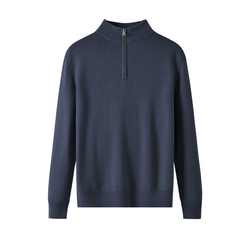 Pullover & Strickjacken | Herren Regular-Fit Pullover Aus Schurwolle Mit Reißverschluss Am Kragen Herren Herren