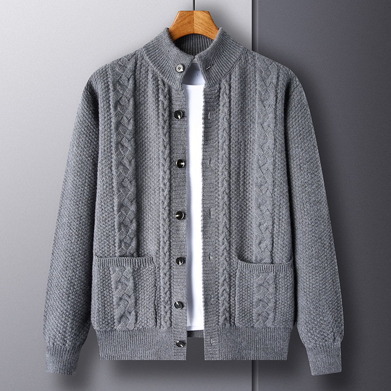 Pullover & Strickjacken | Herren Trachten-Cardigan Aus Schurwolle Mit Zopfmuster Herren Herren