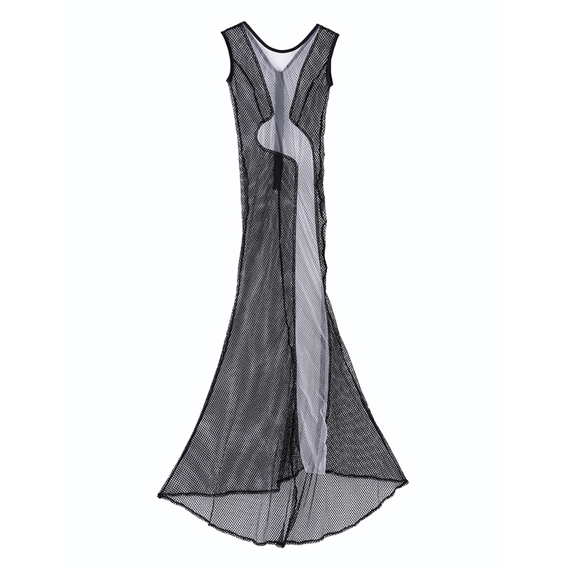 Strandmode | Damen Ärmelloses Netzkleid Aus Mesh Mit Logo-Stickerei Damen Damen